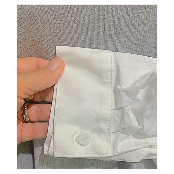 NEW Nova Vintage Turtleneck Grey Turtleneck Sweater White Colton Sleeves Size M - Picture 10 of 14